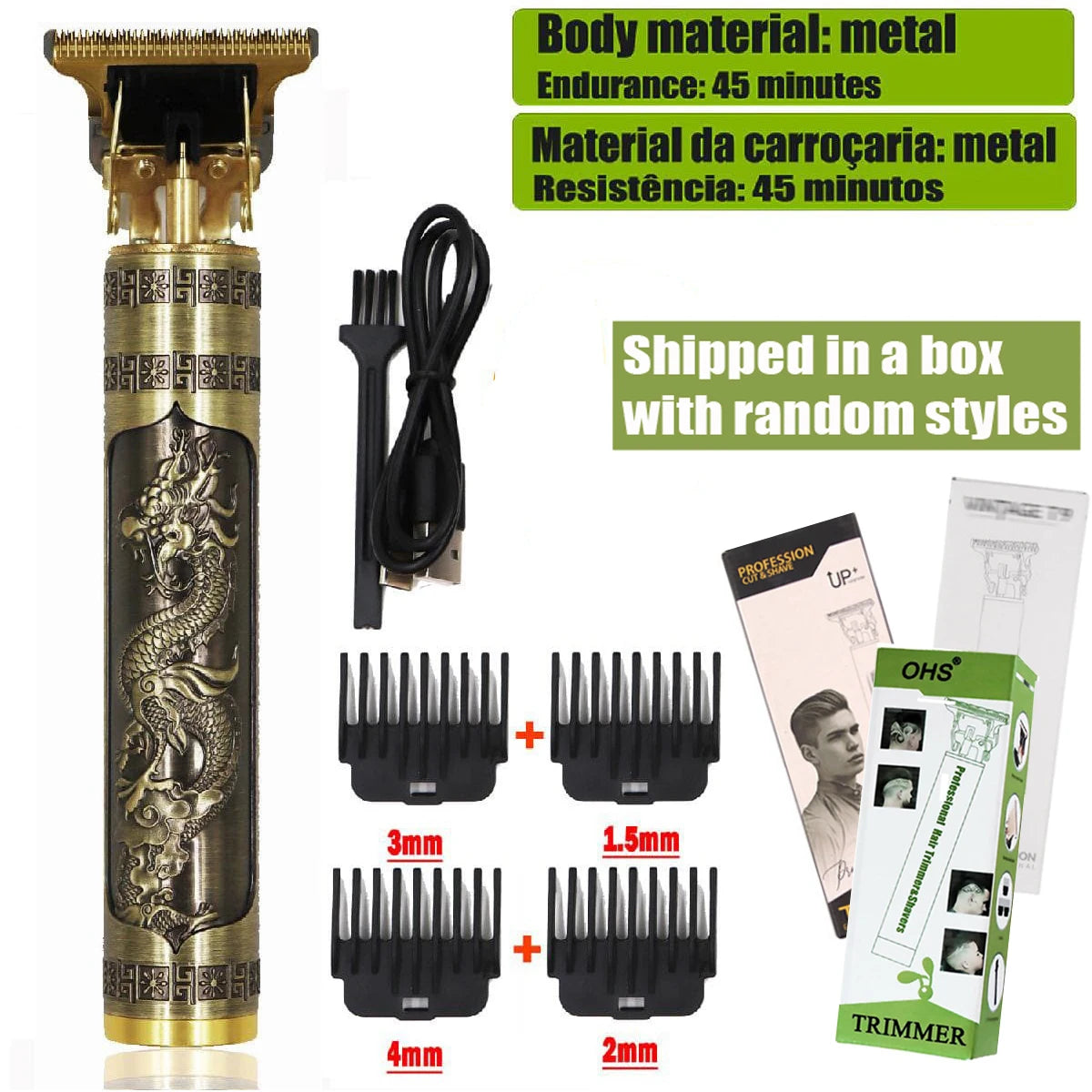 Tondeuse cheveux/Barbes T9 Hair Clipper Repair Beard Shaving Body Hair Trimmer Clippers Electric Machine Men Haircut Machine 0mm Barber Shaver
