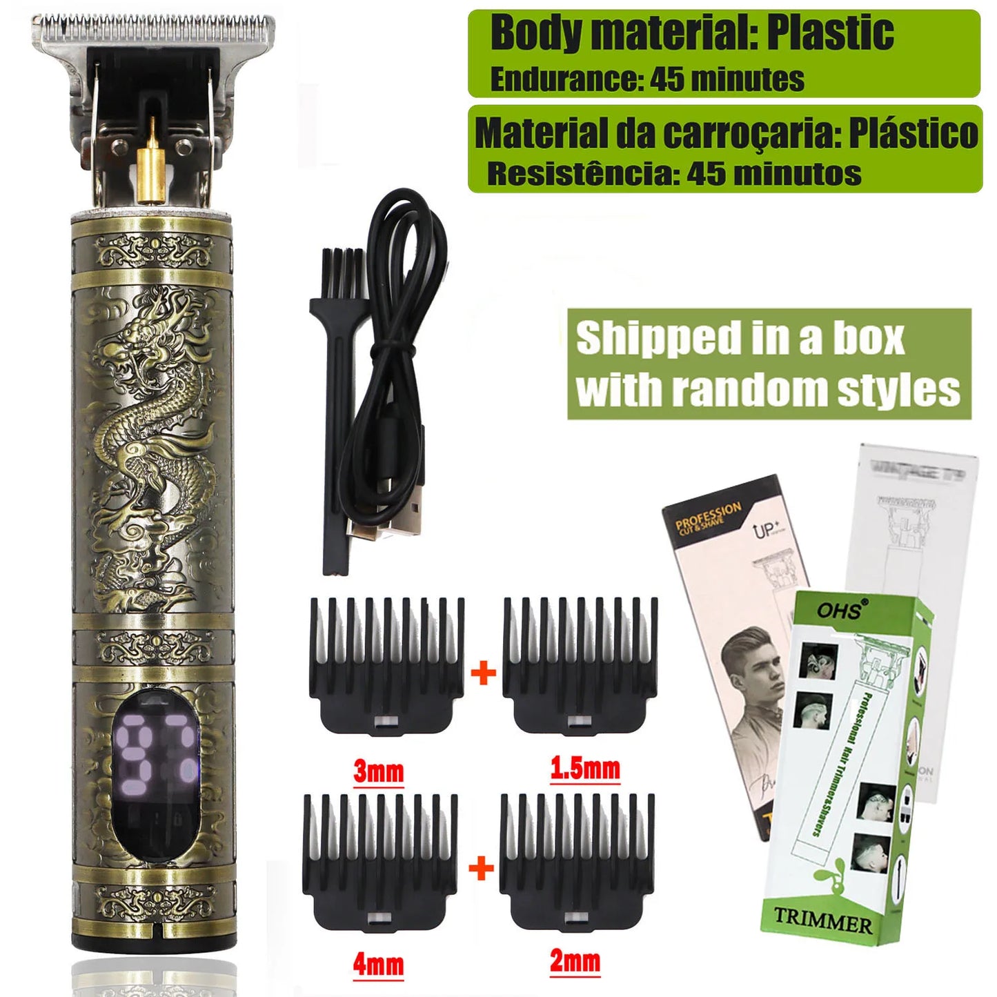 Tondeuse cheveux/Barbes T9 Hair Clipper Repair Beard Shaving Body Hair Trimmer Clippers Electric Machine Men Haircut Machine 0mm Barber Shaver