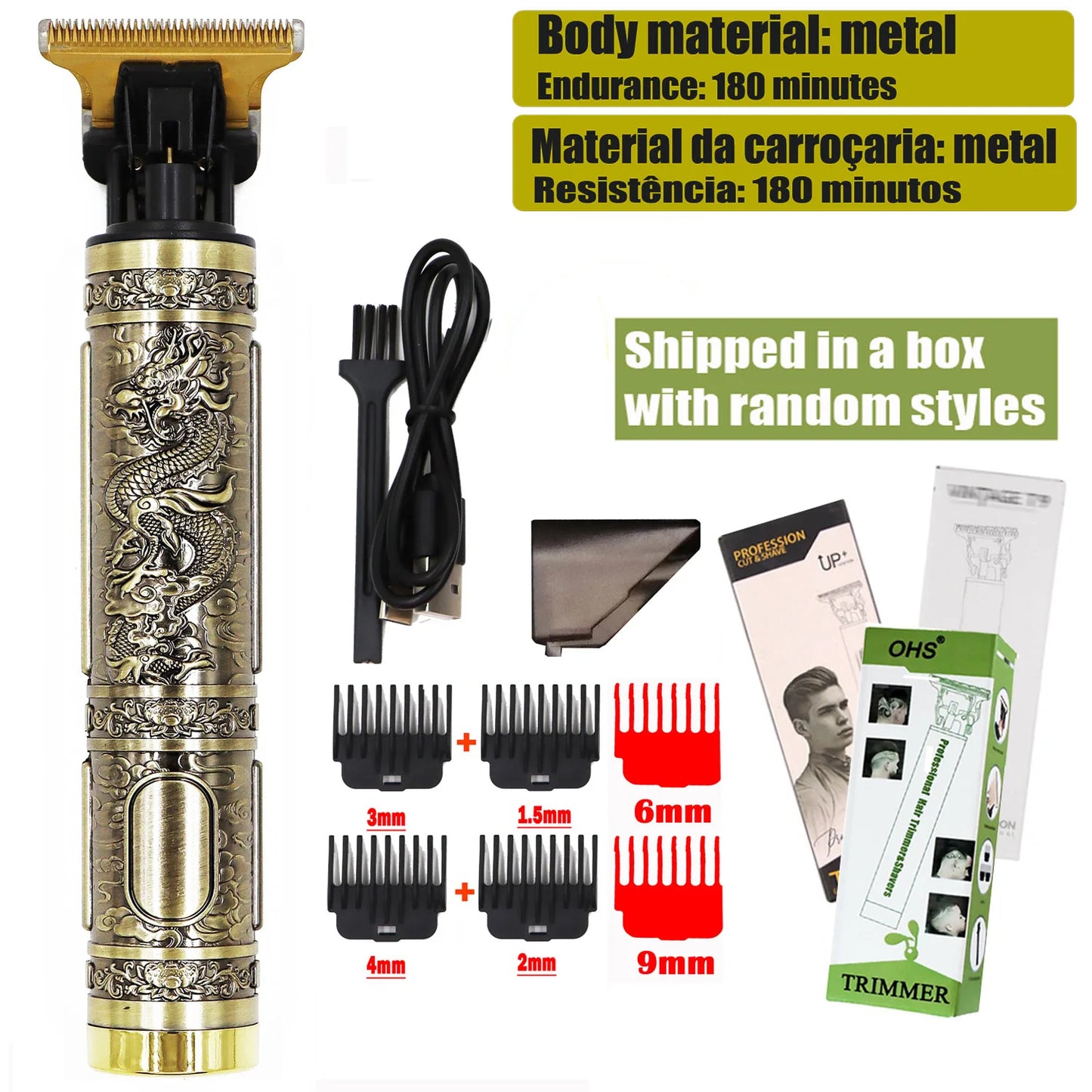 Tondeuse cheveux/Barbes T9 Hair Clipper Repair Beard Shaving Body Hair Trimmer Clippers Electric Machine Men Haircut Machine 0mm Barber Shaver