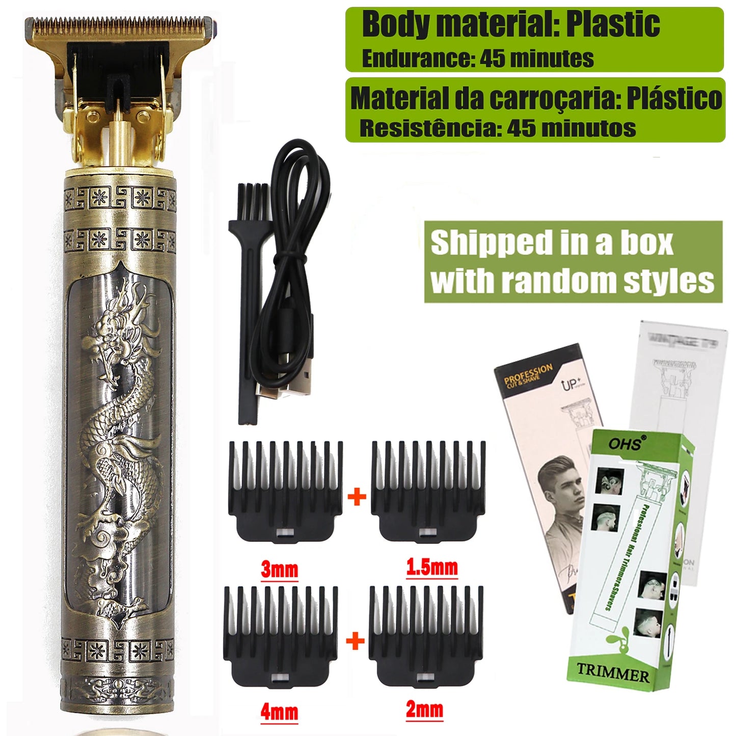 Tondeuse cheveux/Barbes T9 Hair Clipper Repair Beard Shaving Body Hair Trimmer Clippers Electric Machine Men Haircut Machine 0mm Barber Shaver
