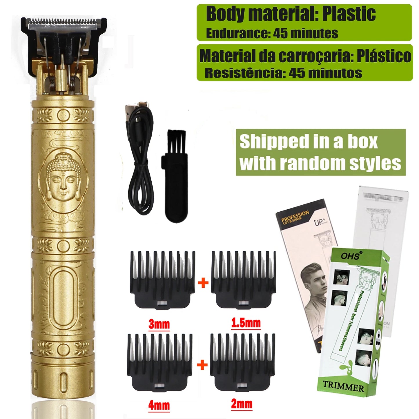 Tondeuse cheveux/Barbes T9 Hair Clipper Repair Beard Shaving Body Hair Trimmer Clippers Electric Machine Men Haircut Machine 0mm Barber Shaver