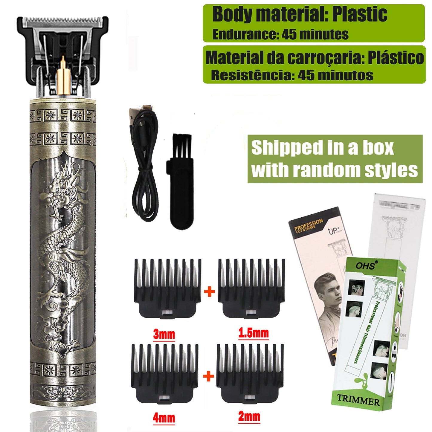 Tondeuse cheveux/Barbes T9 Hair Clipper Repair Beard Shaving Body Hair Trimmer Clippers Electric Machine Men Haircut Machine 0mm Barber Shaver