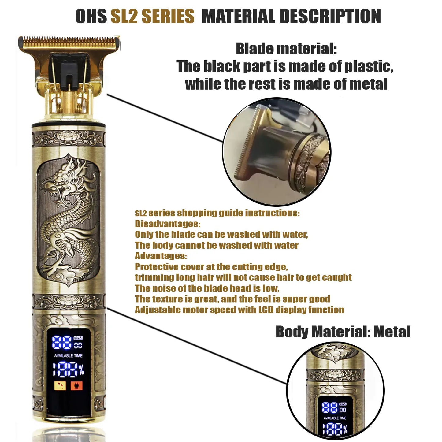 Tondeuse cheveux/Barbes T9 Hair Clipper Repair Beard Shaving Body Hair Trimmer Clippers Electric Machine Men Haircut Machine 0mm Barber Shaver