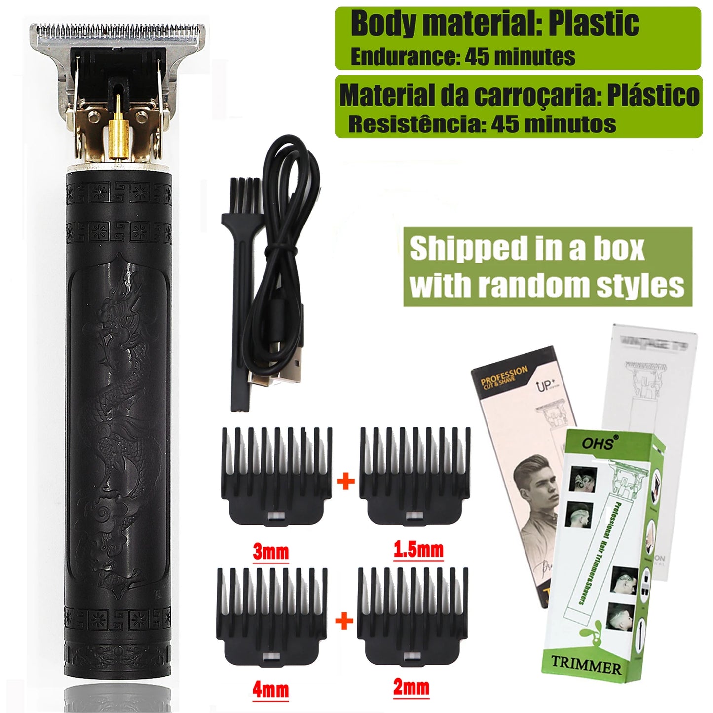 Tondeuse cheveux/Barbes T9 Hair Clipper Repair Beard Shaving Body Hair Trimmer Clippers Electric Machine Men Haircut Machine 0mm Barber Shaver